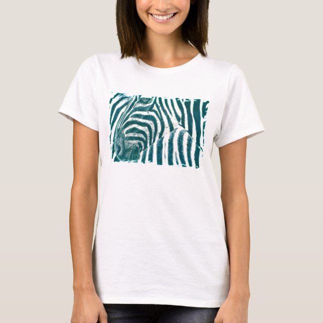HAMbyWG Fine Long Sleeve T-Shirt - Teal Zebra (Front)