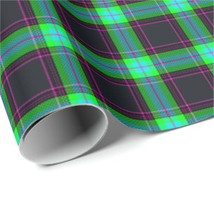 HAMbyWG - Gift Wrap -Black Aqua Green & Pink Plaid