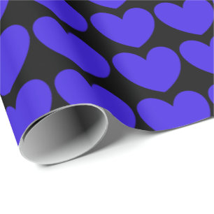 HAMbyWG - Gift Wrap - Electric Blue Heart on Black