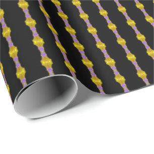 HAMbywg - Gift Wrap - Gold & Violet Bars on Black