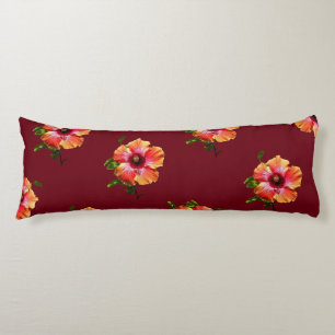 HAMbyWG - Hawaiin Hibiscus on Cranberry Body Cushion