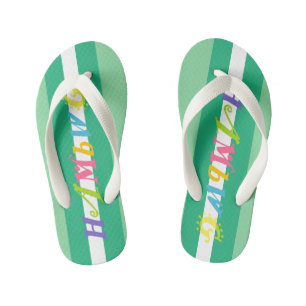 HAMbyWG - Kid's Flip Flops - green w logo