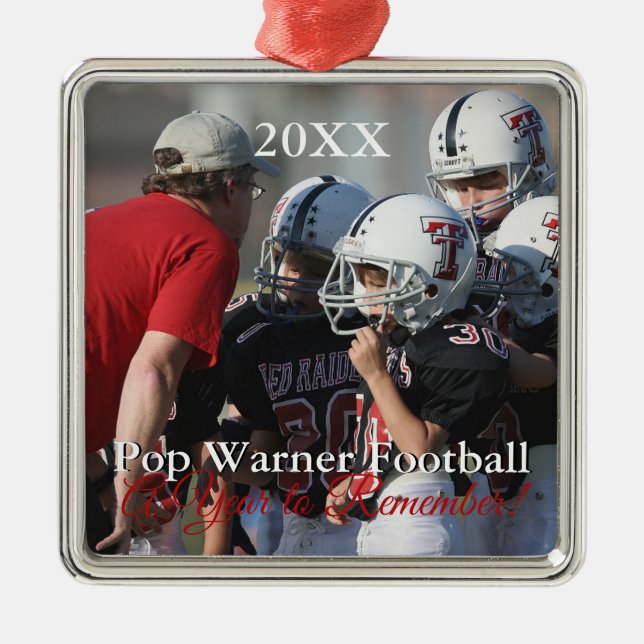 HAMbyWG - Kid's Football Themed Ornament in Silver (Front)