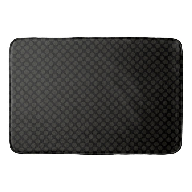 HAMbyWG - Large Bath Matt - Black/Black Polka Dot Mat (Front)