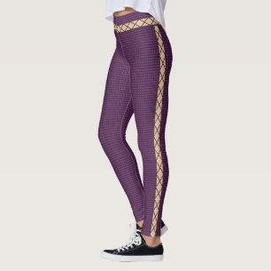 HAMbyWG - Leggings - Amethyst w Criss Cross/beige