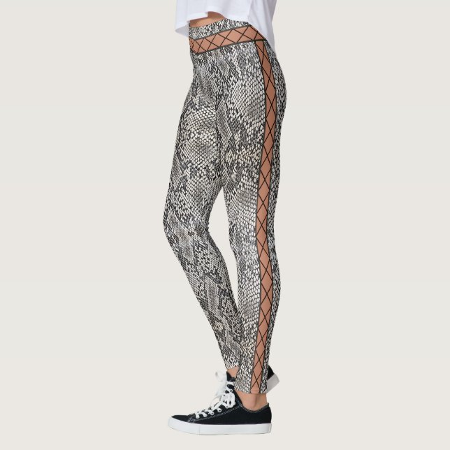 HAMbyWG - Leggings - Snake Pattern - Cut Out Look (Left)