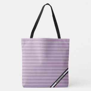 HAMbyWG - LG Tote Bag - Violet Horizontal Stripes