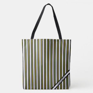 HAMbyWG - LG Tote Bag - White Yellow Black Stripe