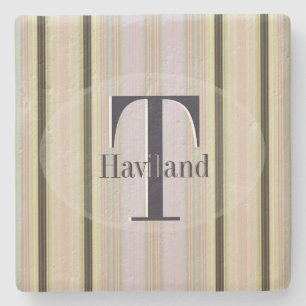 HAMbyWG Lime & Brown Stripe Stone Coaster