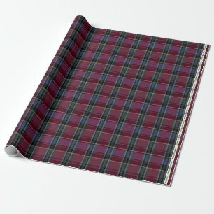 HAMbyWG - Linen Gift Wrap - Maroon/Steel Plaid