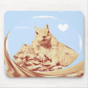 HAMbyWG - Mouse Pad - Baby Blue Squirrel w/Heart