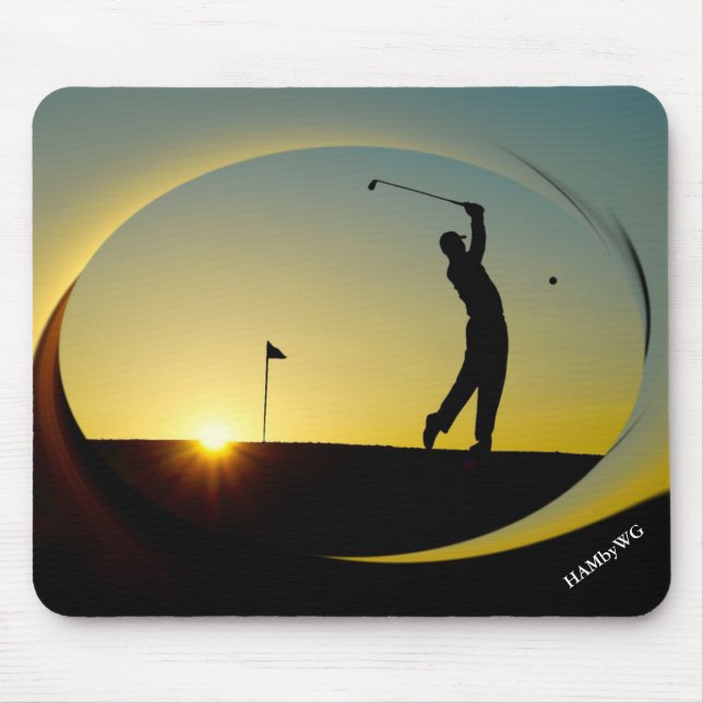 HAMbyWG - Mouse Pad - Golfer at Dusk (Front)