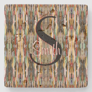 HAMbyWG Multi Colour Design Monogram Stone Coaster