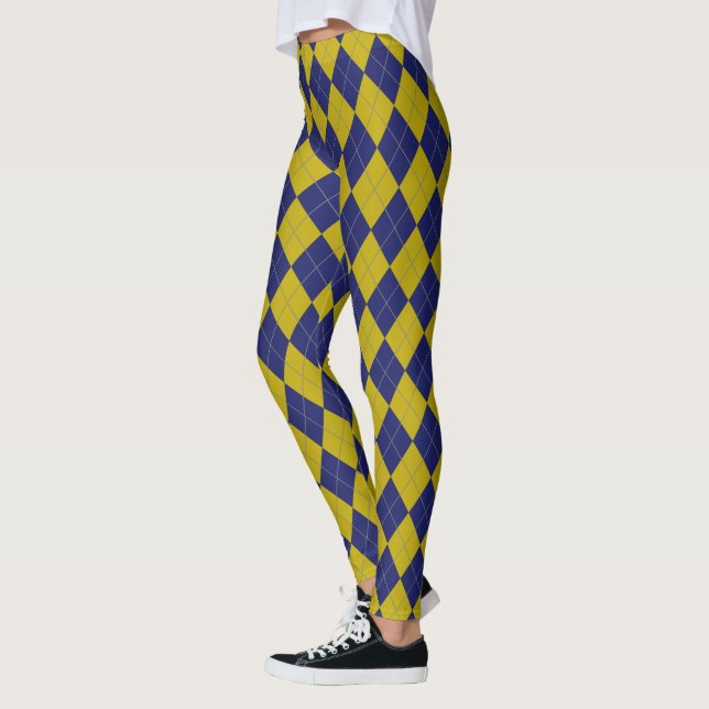 HAMbyWG Navy Blue Argyle with Any Other Colour Leggings (Left)