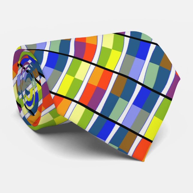 HAMbyWG - Neck Tie - Colourful Graphic Barrel Desg (Rolled)