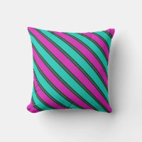 HAMbyWG -Outdoor Pillow 20" Pink/Blk/Gr/Turq.