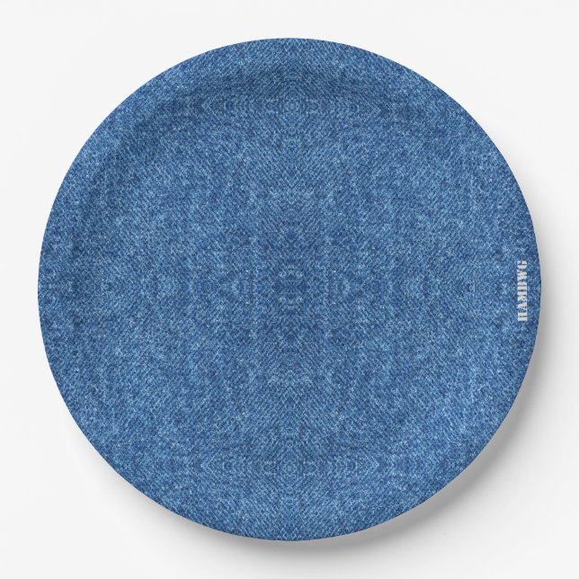 HAMbyWG - Paper Plates 9" - Denim Image (Front)