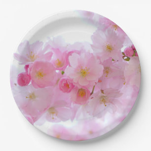 HAMbyWG - Paper Plates 9" - Pink Flowers