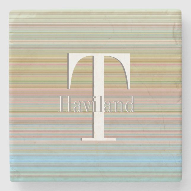 HAMbyWG Pastel lines Stone Coaster (Front)