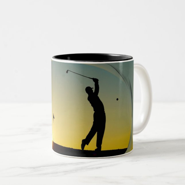 HAMbyWG - Personalizable Mug -Golfer at Dusk (Front Right)