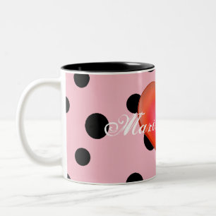 HAMbyWG - Personalizable Mug - Polka Dot Red Heart