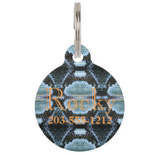 HAMbyWG - Pet Name Tag - Light Blue Snakeskin