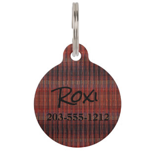 HAMbyWG - Pet Name Tag - Red Woven Look Image