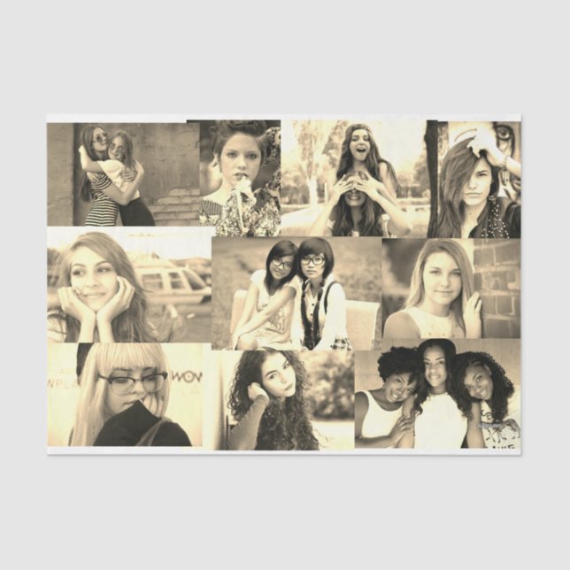 HAMbyWG -  Photo Collage in Sepia Tone Tissue Paper (Front)