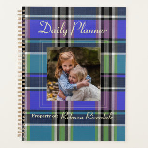 HAMbyWG - Photo Daily Planner - Violet-Blue Plaid