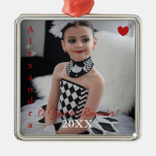 HAMbyWG - Red Heart Photo Ornament in Silver Metal