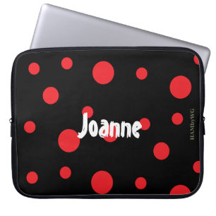 HAMbyWG - Red Polka Dots with Any Background Colou Laptop Sleeve