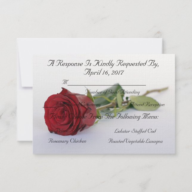 HAMbyWG- Response/Envelope "Red Rose of Love" Invitation (Back)
