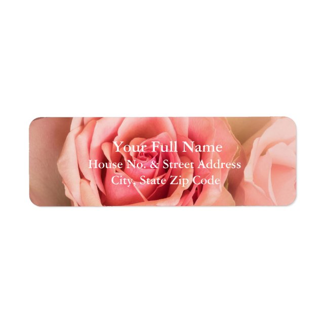 HAMbyWG - Return Address Label - Peach Roses (Front)