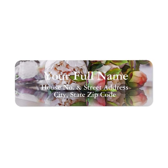 HAMbyWG - Return Address Label - Peonies (Front)