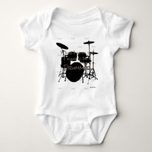HAMbyWG - Romper, T-shirt, Snap T -  Drum Theme Baby Bodysuit