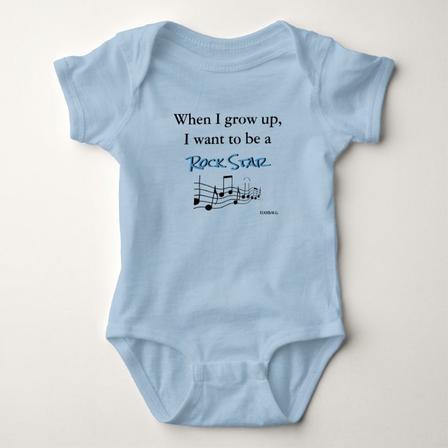 HAMbyWG - Romper, T-shirt, Snap T -  Rock Star Baby Bodysuit (Front)