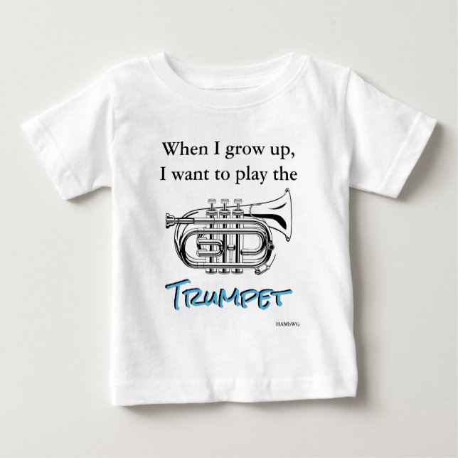 HAMbyWG - Romper, T-shirt, Snap T -  Trumpet Baby T-Shirt (Front)