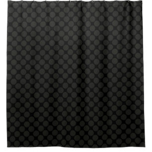 HAMbyWG - Shower Curtain - Black Polka Dots