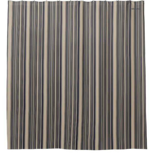 HAMbyWG - Shower Curtain - blue, grey and beige (Front)