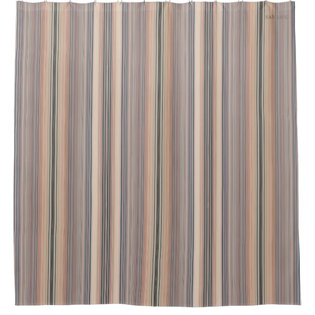 HAMbyWG - Shower Curtain - Pale Beige Stripes (Front)