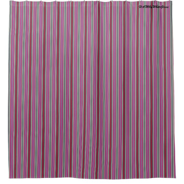 HAMbyWG - Shower Curtain - Raspberry & Greys (Front)