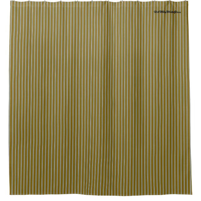 HAMbyWG - Shower Curtain - Stripe Gold and Grey (Front)