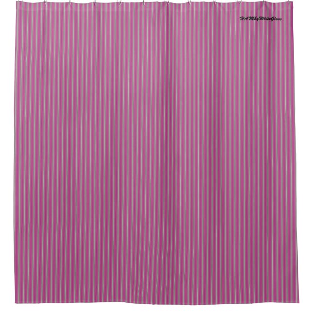 HAMbyWG - Shower Curtain - Stripe Medium Cool Pink (Front)