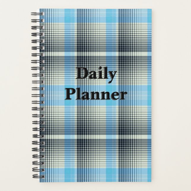 HAMbyWG - Small Daily Planner - Blue Plaid (Front)