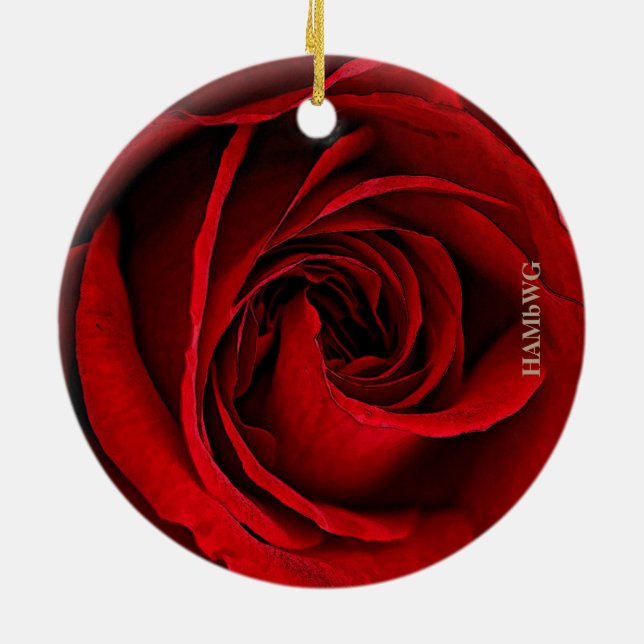 HAMbyWG Square Ornament - Red Rose (Back)