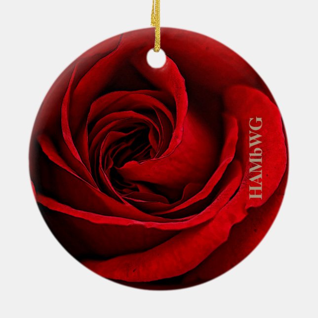 HAMbyWG Square Ornament - Red Rose (Back)
