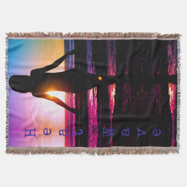 HAMbyWG Sunset at the Beach - Heat Wave Throw Blanket (Front)