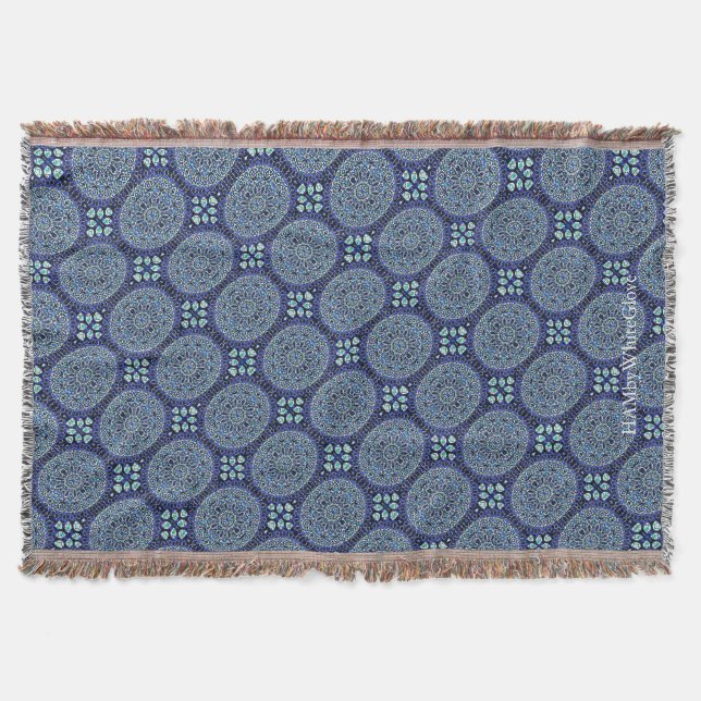 HAMbyWG - Throw Blanket - Blue Mandalas (Front)