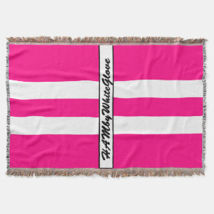 HAMbyWG - Throw Blanket Bright Pink & White Logo