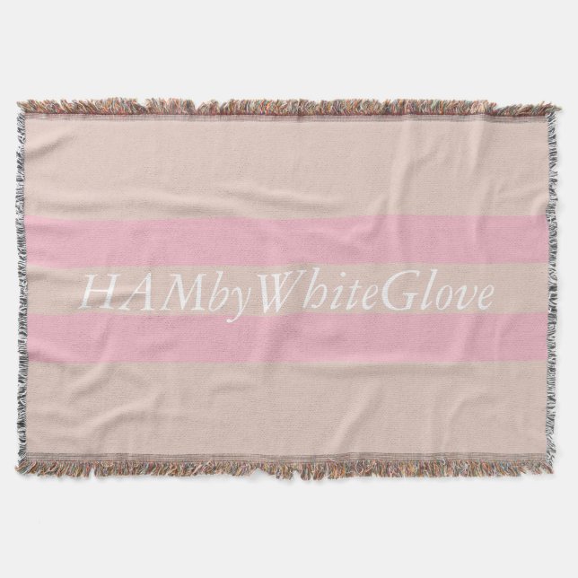 HAMbyWG - Throw Blanket - Two/Tone Pink w Logo (Front)